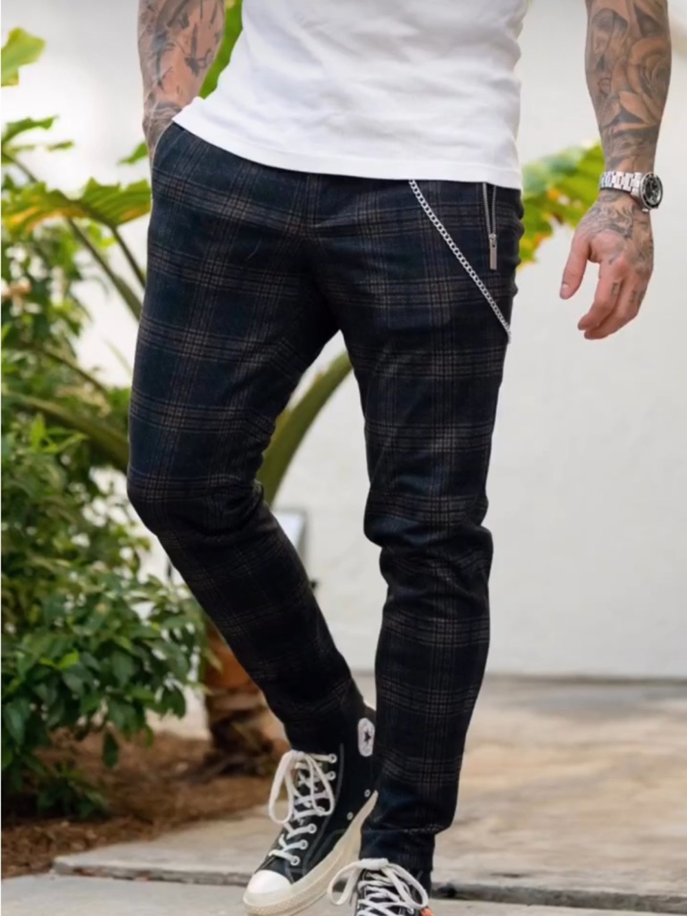 Deception Valerio Black Cargo Pants Techwear Zip Detail 30x30